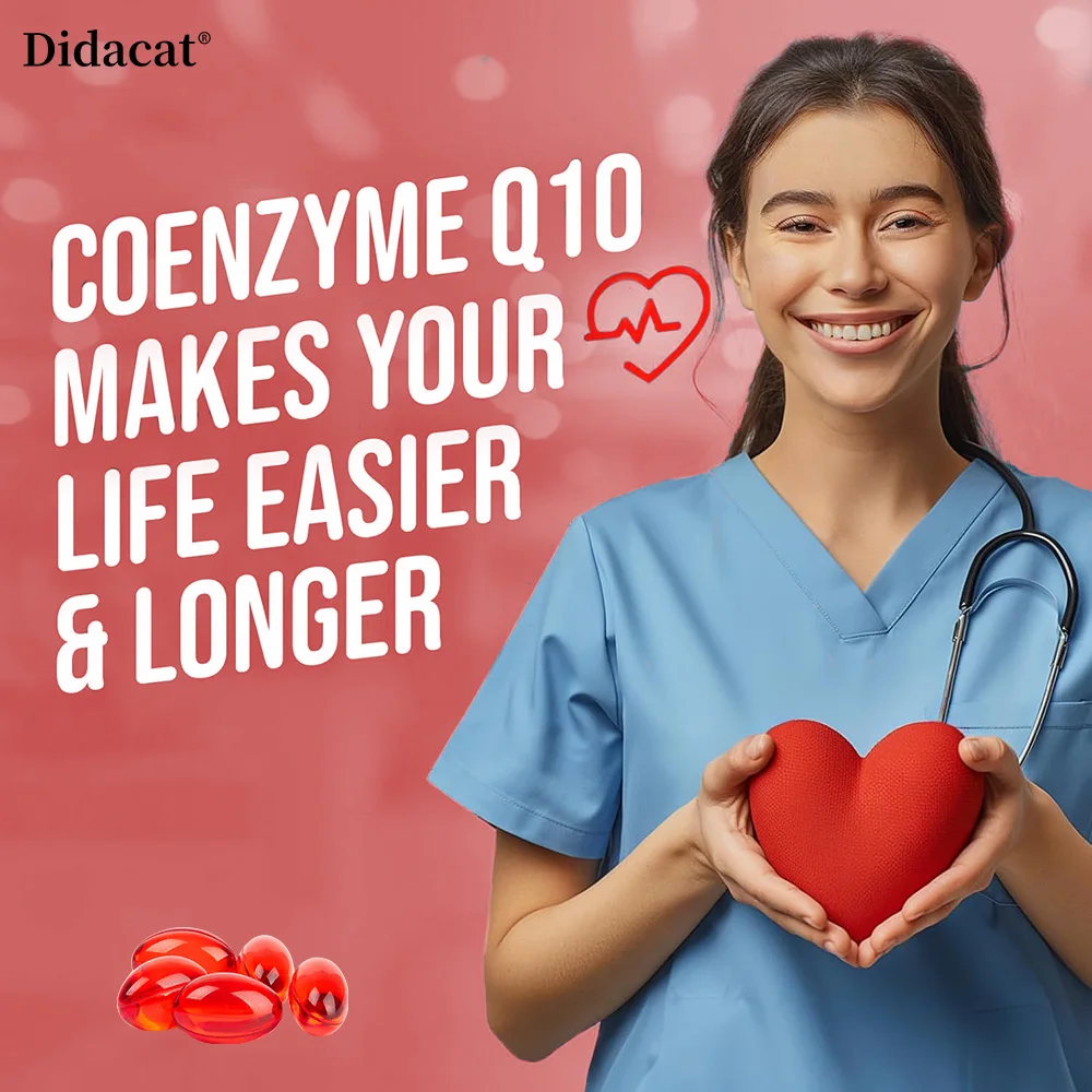 120 كبسولة إنزيم عضوي Q10 500 ملغ، صحة القلب والأوعية الدموية، مكمل الطاقة، الفيتامينات، الجمال والصحة
