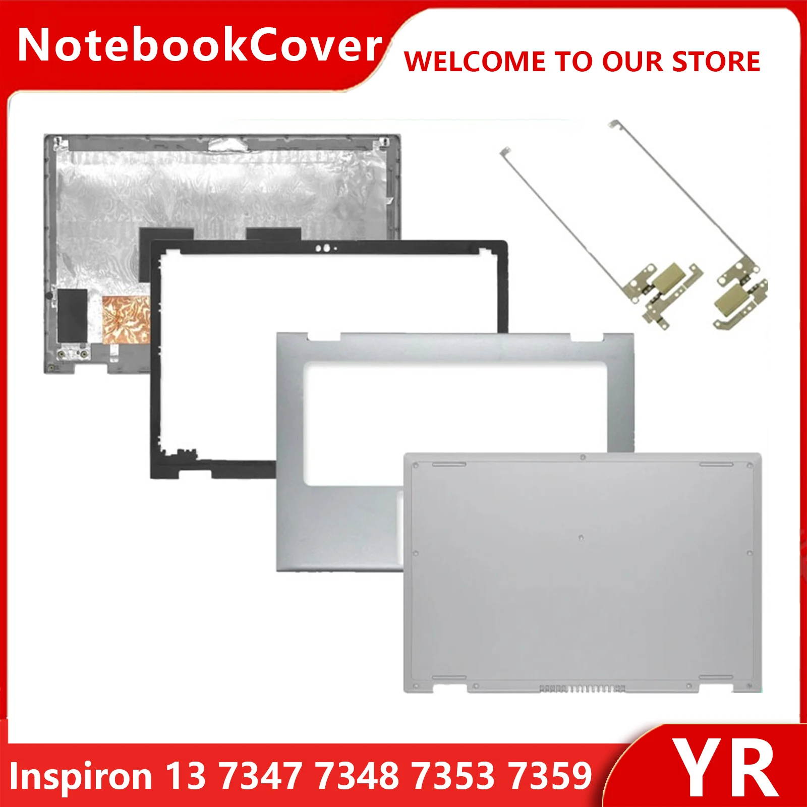 

For inspiron 13 7347 7348 7353 7359 LCD Back Cover/Front Bezel/Hinges/Palmrest/Bottom Case Silver