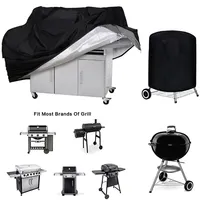 BBQ Cover Outdoor Dust Waterproof Weber Heavy Duty Grill Cover Rain Protective outdoor Barbecue cover round bbq grill black