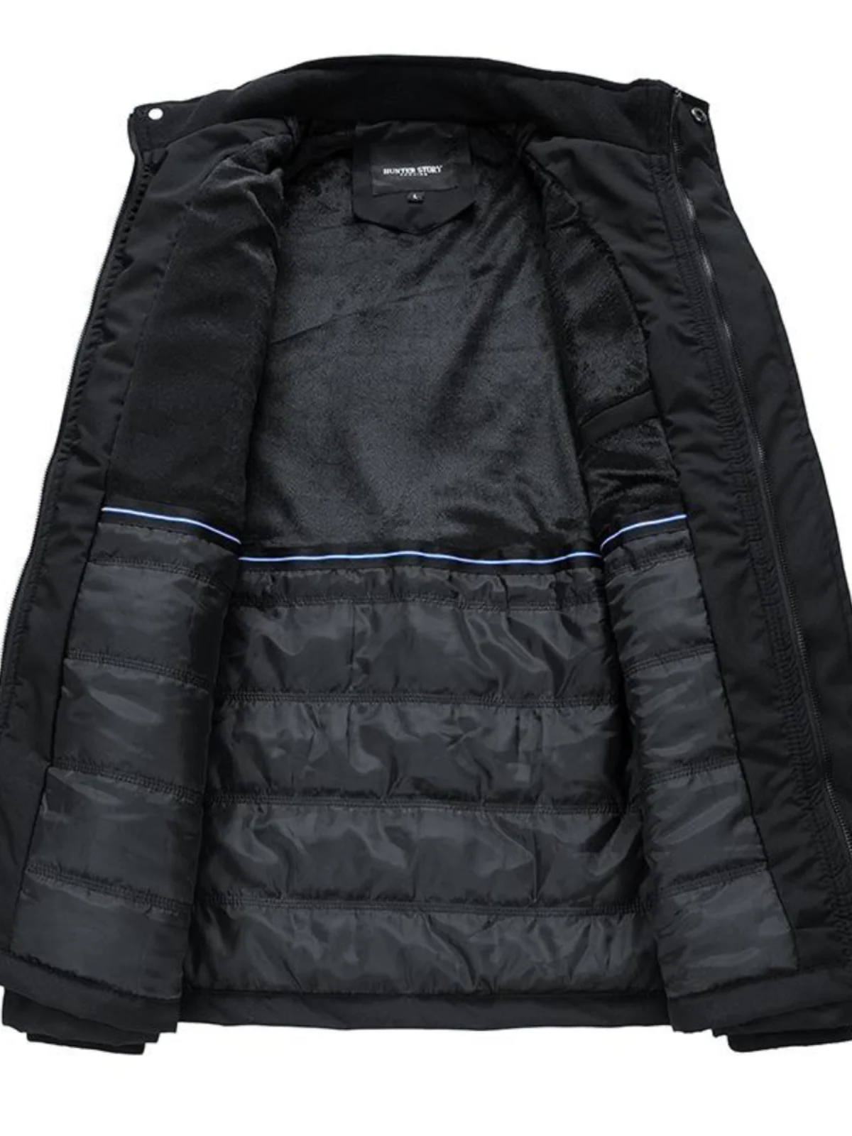 

Men's Winter Cotton Jaet Padded Coats Tops Casual Wear Parka Stand Fit Busin Gentleman Sle Long Sve Zipper Closure