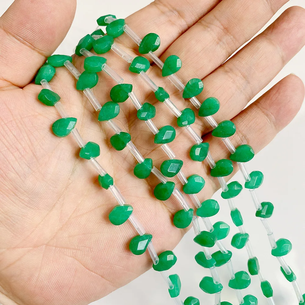 6x9mm Naturstein-Tropfenperlen Rosenquarz Amazonit Jade lose Perlen für handgefertigte Armbänder, Halsketten, Ohrringe, DIY-Bastelarbeiten – Detail 20