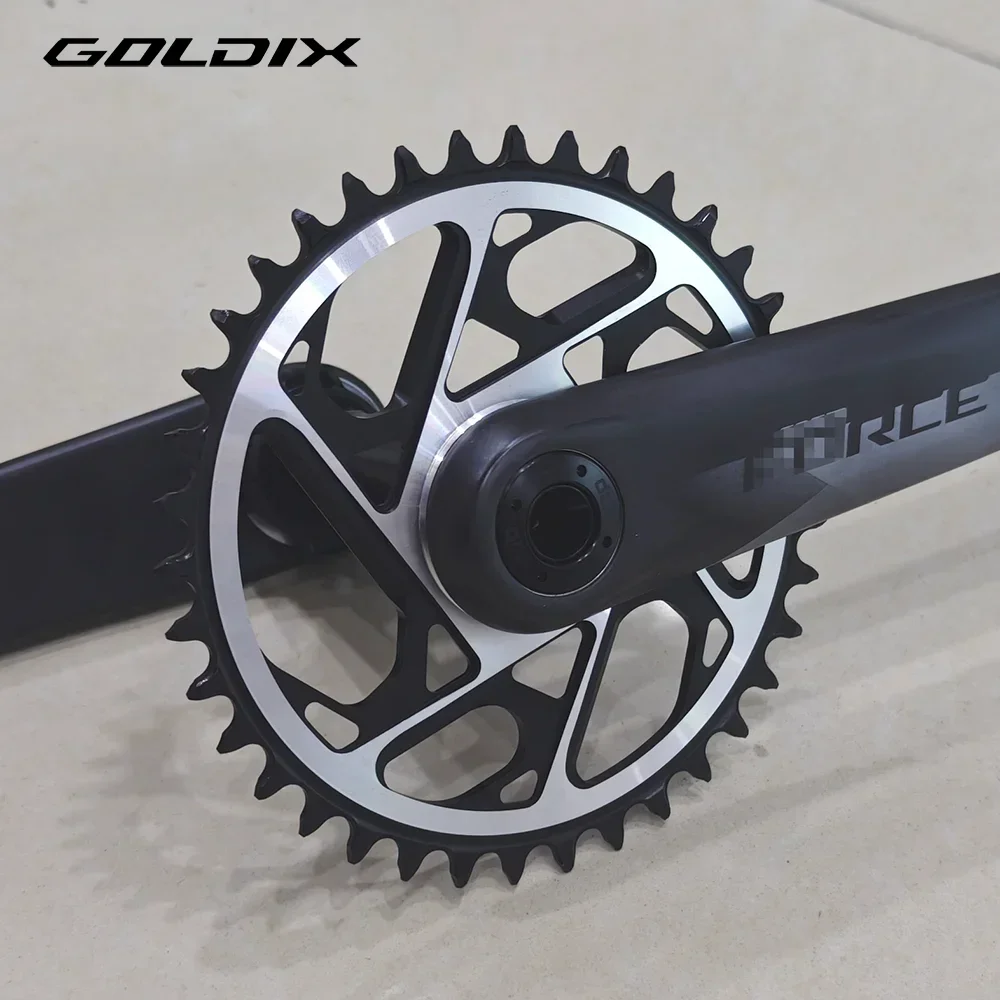 

GOLDIX 3mm Offset 8 Bolt MTB Chainring CNC Hollow Narrow Wide Sprocket 36T 38T for SRAM AXS Force 8-Nails 10 11 12 Speed