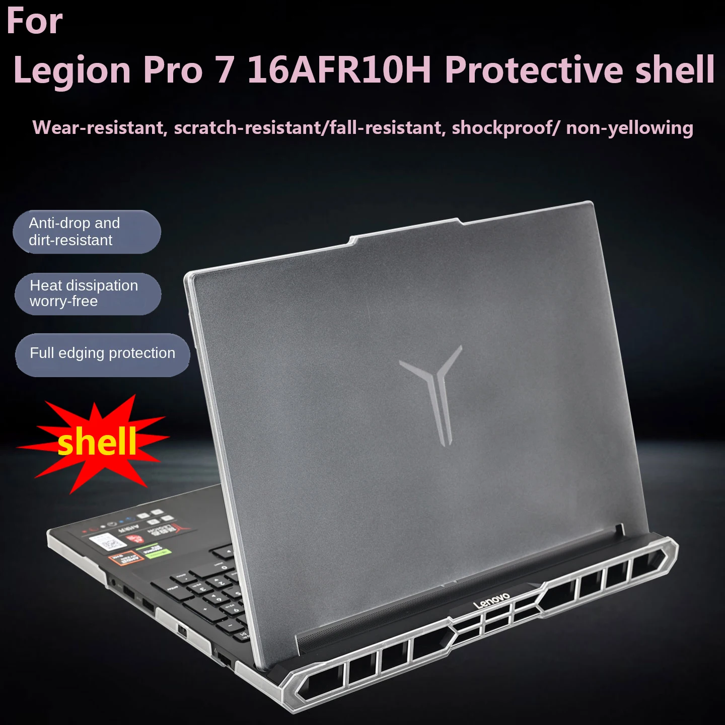For Lenovo Legion Pro 7 16AFR10H notebook protective case16IAX10H 16 inch Legion Pro 7i all-inclusive anti-fall protective case.