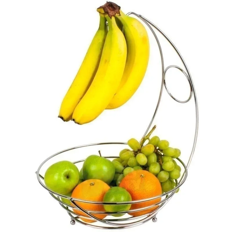 

Metal Fruit Basket Banana Rack Fruit Rack Storage Basket Table Dinner Snacks Serving Picnic Decorative Kitchen Dinning