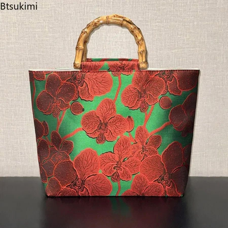 Vintage Jacquard Underarm Bags Double-sided Embroidered Fashion Shoulder Bag Chinese Style Cheongsam Casual Lightweight Tote Bag