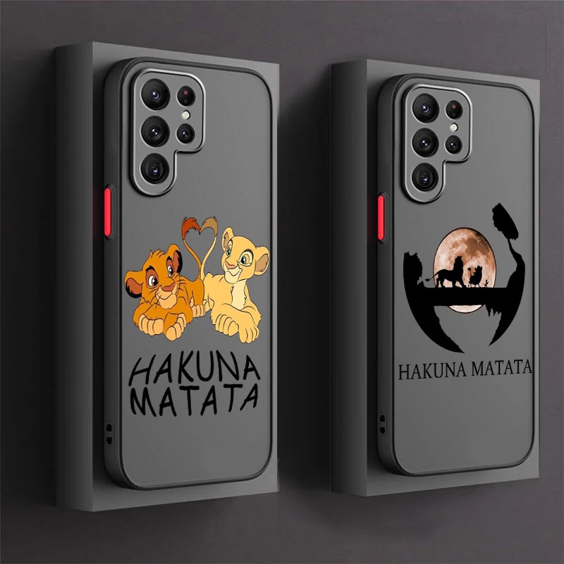 

Lion King HAKUNA MATATA Frosted Translucent For Samsung A53 A52 A33 A32 A51 A71 A21S A13 A73 A50 A22 A12 5G Cover Phone Case