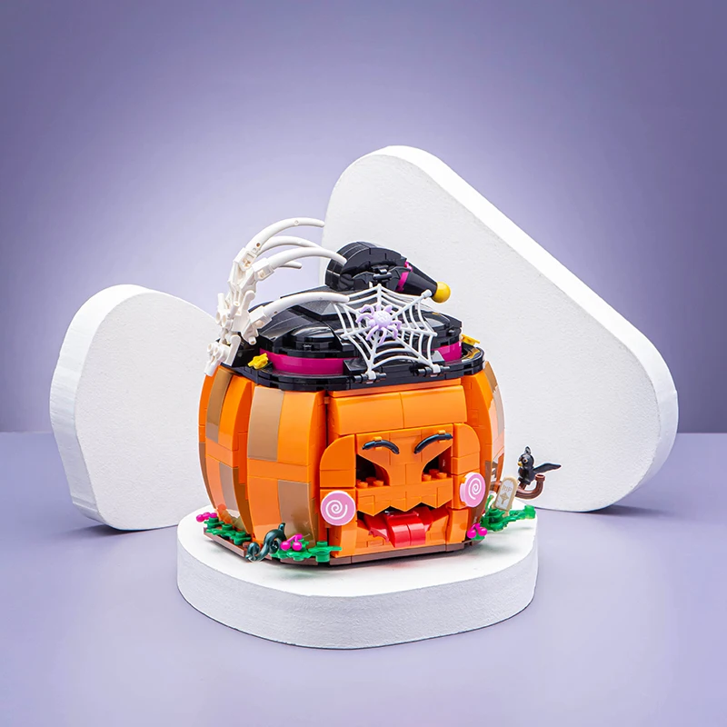 

LOZ-2216 Pumpkin log House mini particle puzzle model to assemble Halloween building blocks for boys and girls