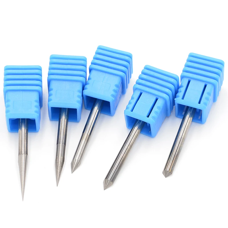 3.175/4/6mm Flat Bottom End Milling / Engraving Tools,Carving End Mill,V Shape CNC Router Milling Cutter