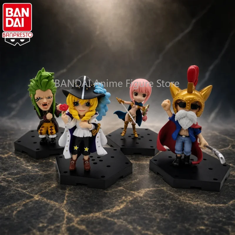 En stock BANDAI Original BANPRESTO ONE PIECE Luffy Cavendish Bartolomeo Rebecca Soporte para Tarjetas Figura de Acción Modelo Nuevo en Caja