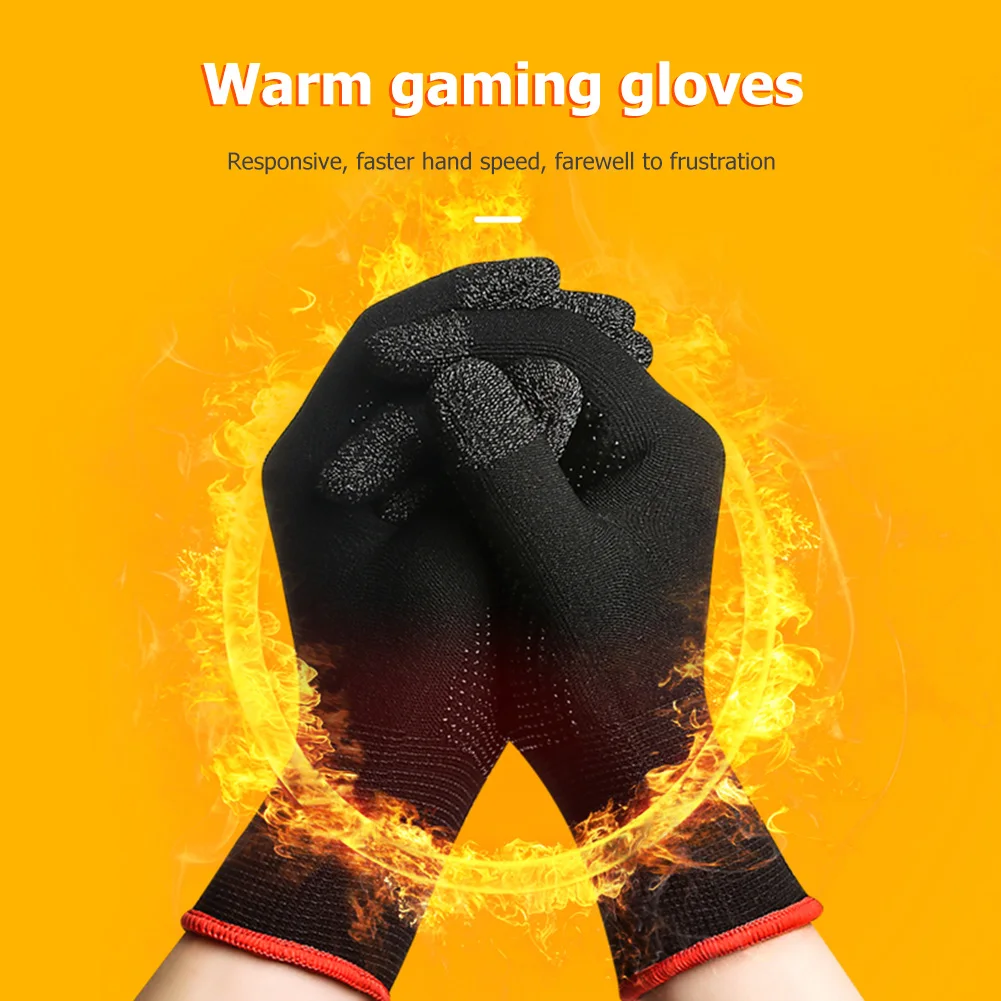 2PCS Sweat Proof Anti-slip Sensitive Touch Screen Gaming Finger Thumb Sleeve Fingertip Gloves For PUBG Mobile Game Accessories