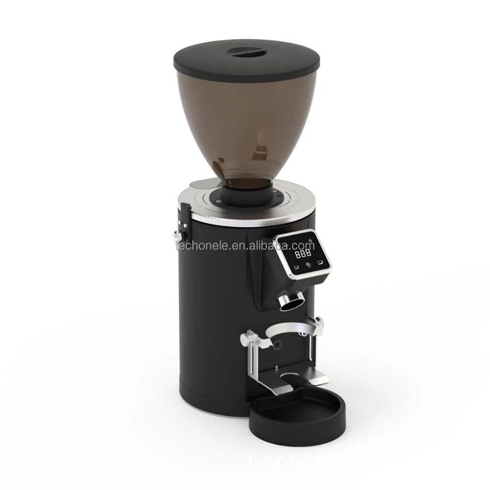 Electric Commercial 64mm Burr Coffee Grinder Stainless Housing with LED Touch Control  for Hotel  and Car Use