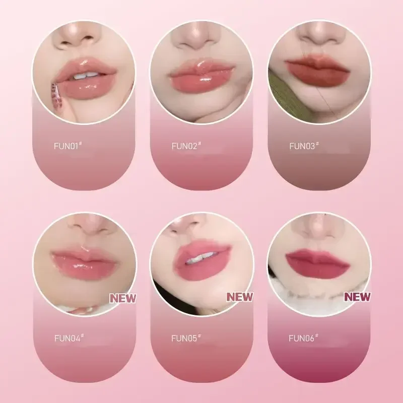 LEEMEMBER Double-Headed Two Effect Lip Glaze Water Mirror Surface Glossy &Matte Non-Stick Liquid Lip Mud Tint Rare Beauty Makeup