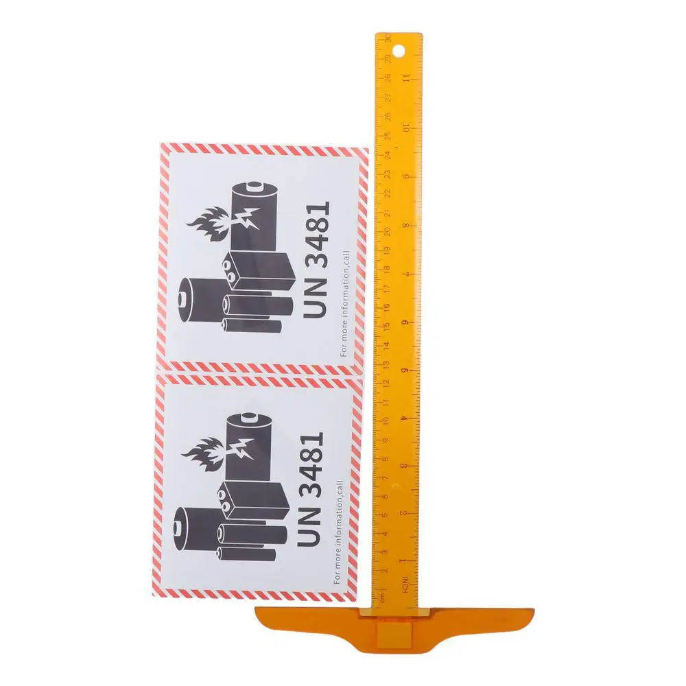 Copper Plate Adhesive Battery Fire Labels 4.7 "x 4.3" Lithium Transport Lithium Battery Label Red Transport Warning Label Office