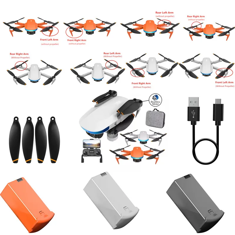 S6S 4K Mini GPS inteligentny pilot zdalnego sterowania zdalnie sterowany dron Quadcopter części zamienne do helikoptera 7.4V 1600mAh