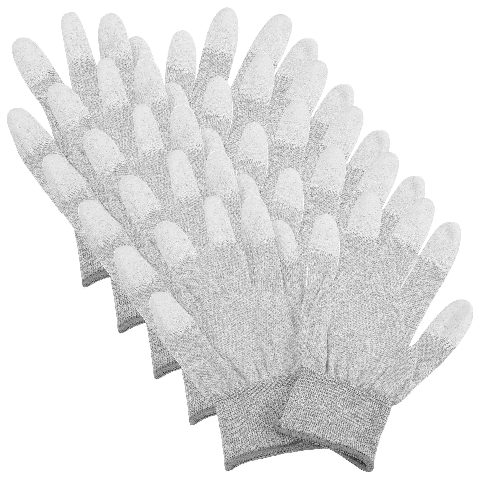 

5 Pairs Anti Static Coated Gloves Fingertip Non Slip Protective Gloves for Precision Work Electronic Assembly Industry