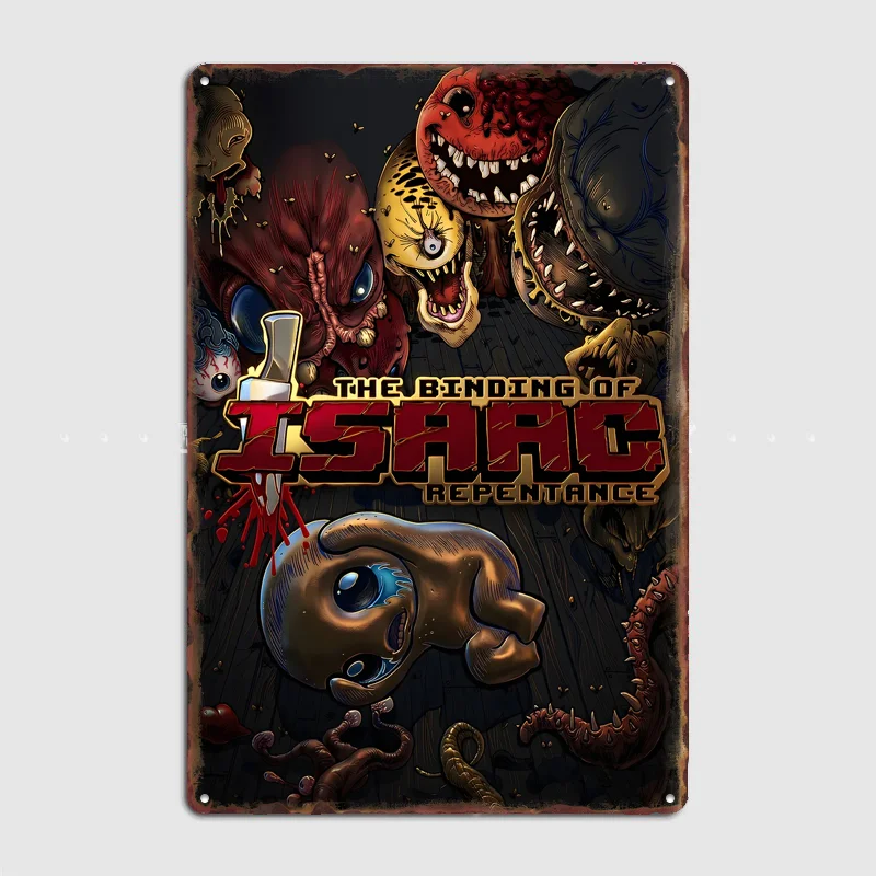 The Binding of Isaac Repentance Game Poster Metal Sign Pub Vintage Custom Bedroom Indoor Home Wall Decor Posters Room Decoration