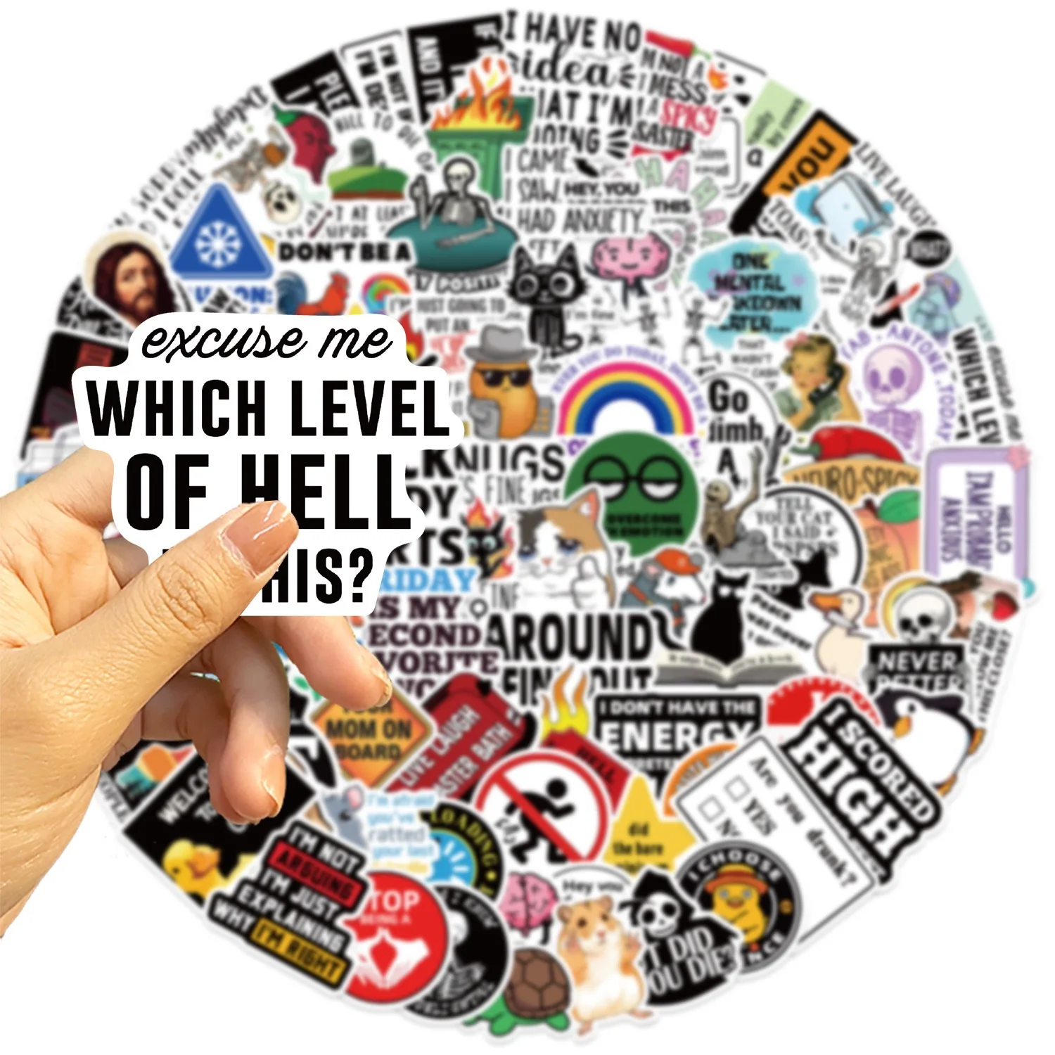 50/100PCS Funny Snarky Meme Stickers Cartoon Decals Decoration DIY Notebook Fridge Phone Bike Laptop Guitar Graffiti Stickers