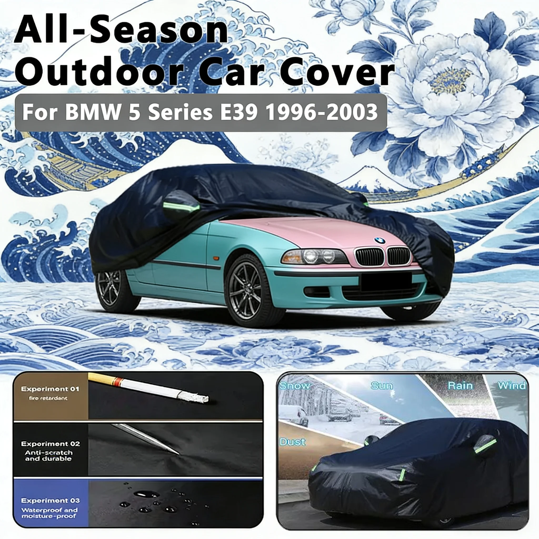 

For BMW 5 Series E39 1996-2003 Car Covers 6-in-1 Waterproof Dustproof UV Proof Snowproof Scratch Resistant Protection