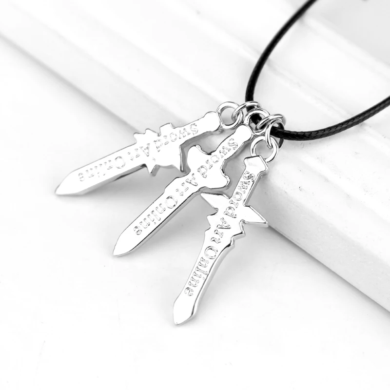 Sword Art Online Necklace SAO Kirigaya Kazuto Kirito Yuuki Asuna Elucidator Dark Repulser Lambent Light Rapier Pendant Jewelry ﻿