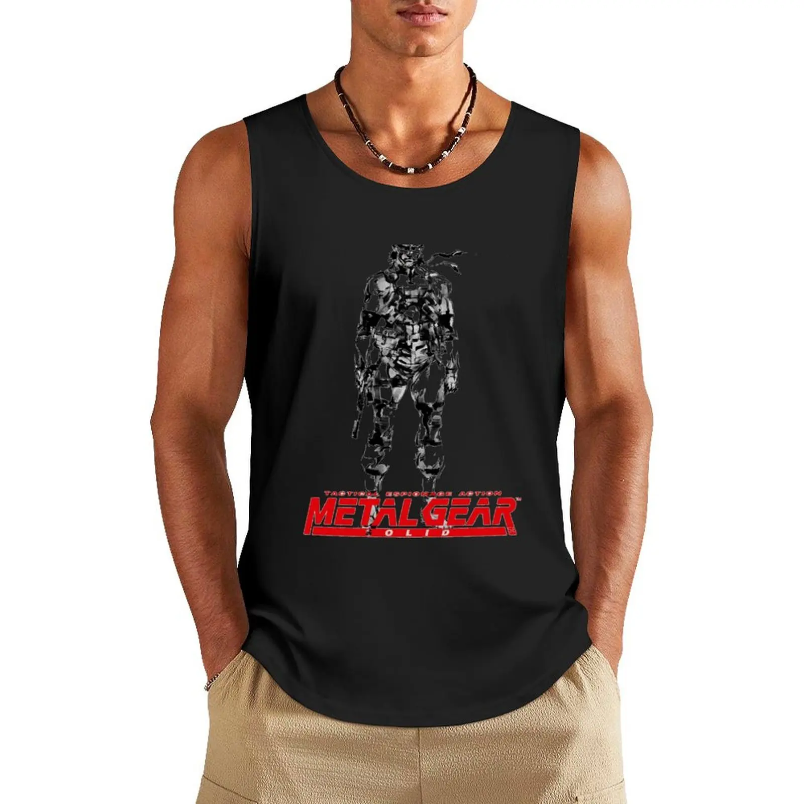 

Tactics metal action Tank Top Men's summer vest t-shirt for men