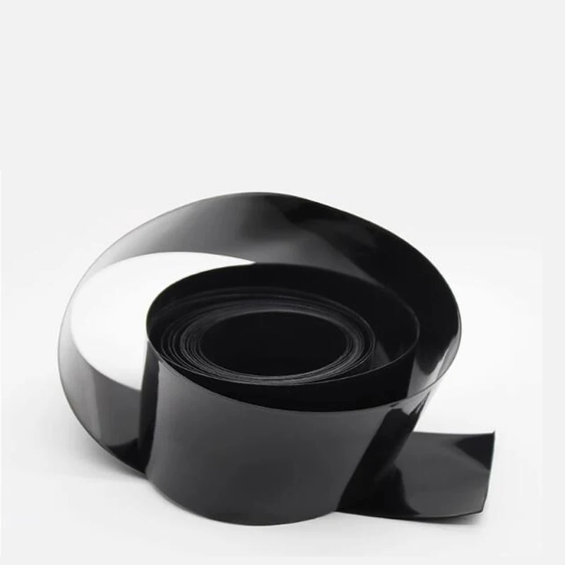 أنبوب أسود PVC قابل للانكماش بالحرارة 18650 بطارية ليثيوم حزمة طبقة التعبئة والتغليف 21700 عزل البطارية يتقلص طبقة تغليف الجلد