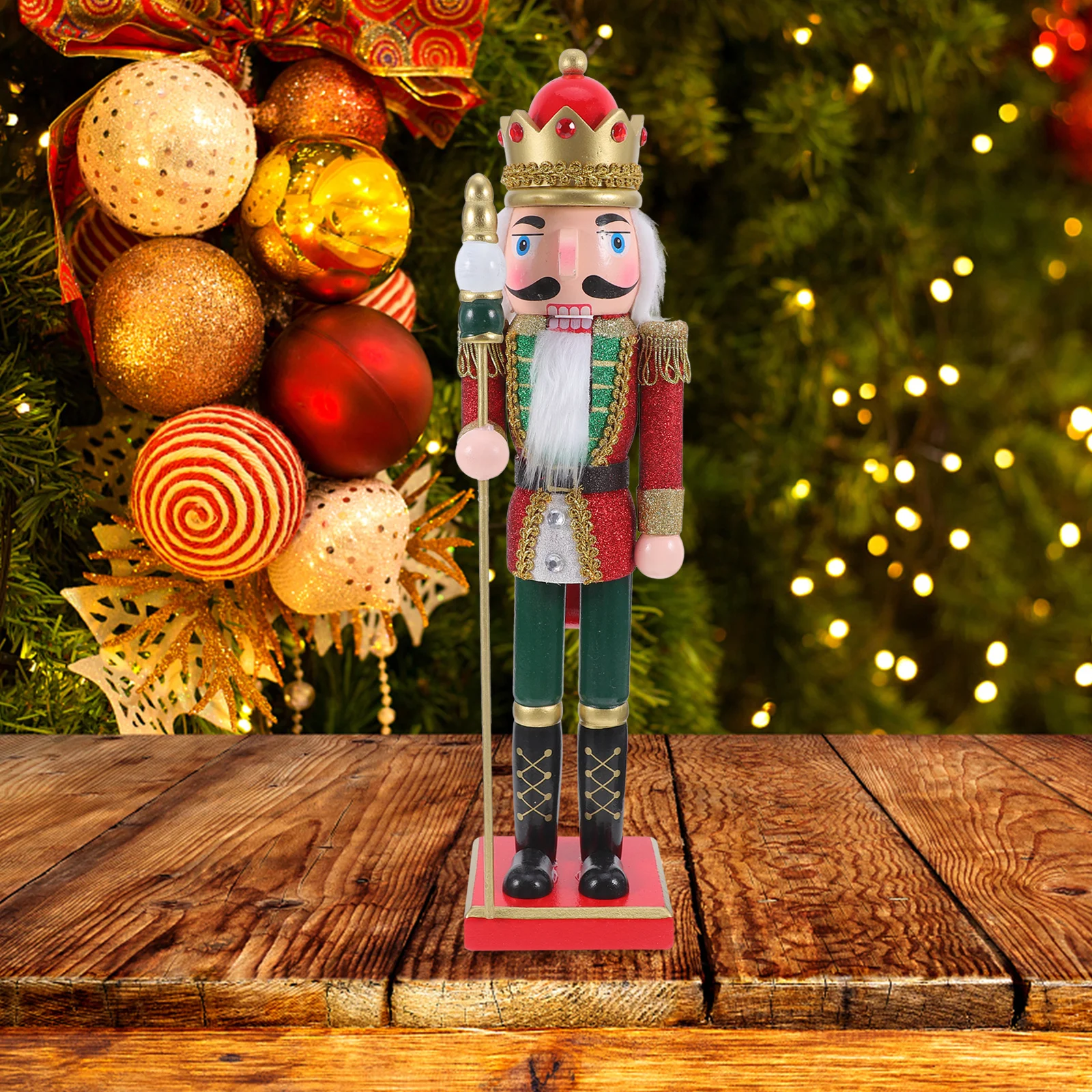 

Wooden Nutcracker Christmas Decoration Classic Holiday Ornament Table Centerpiece Fireplace Mantel Kitchen Display