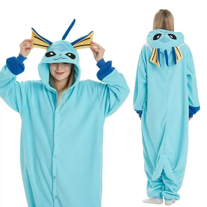 Greninja Kigurumi Onesie Mewtwo Snorlax Gengar Cosplay Halloween-Kostüm Erwachsenen-Anime Axolotl Eevee Kuh Pyjama Schlafanzug – Detail 14