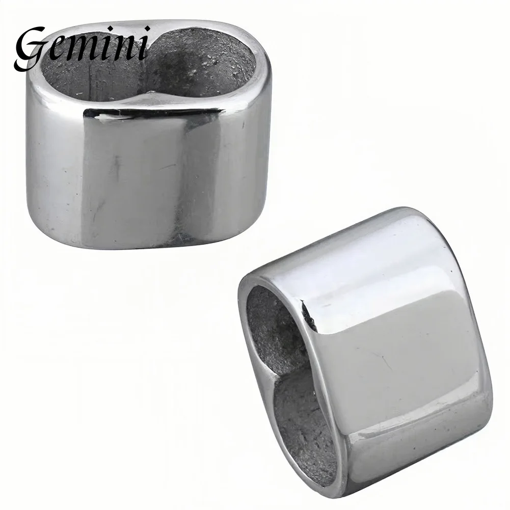 

10pcs Leather Cord Beads Double Hole 6mm Spacer Metal Bead for Men Women Bracelet DIY Jewelry Making Stainless Steel Accessories