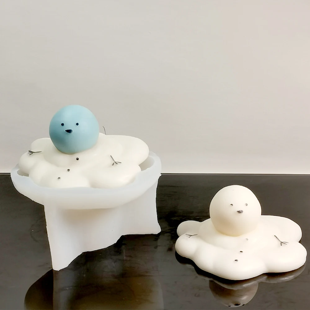 Cute Melting Snowman Candle Silicone Mold 3D Scented Candle Plaster Ornament Making Mould Chocolate Baking Mold Home Craft Decor