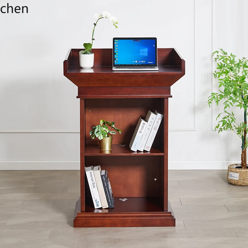 ZML Solid Wood Lecture Podium Host Hotel Reception Desk Welcome Speech Chair's Desk