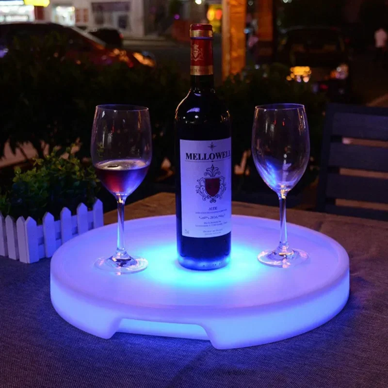 Party Remote Controlled Luminous Fruit Tray KTV Bar High-end Exquisite Light Luxury Ins Wine Juice Tray, Christmas and Halloween