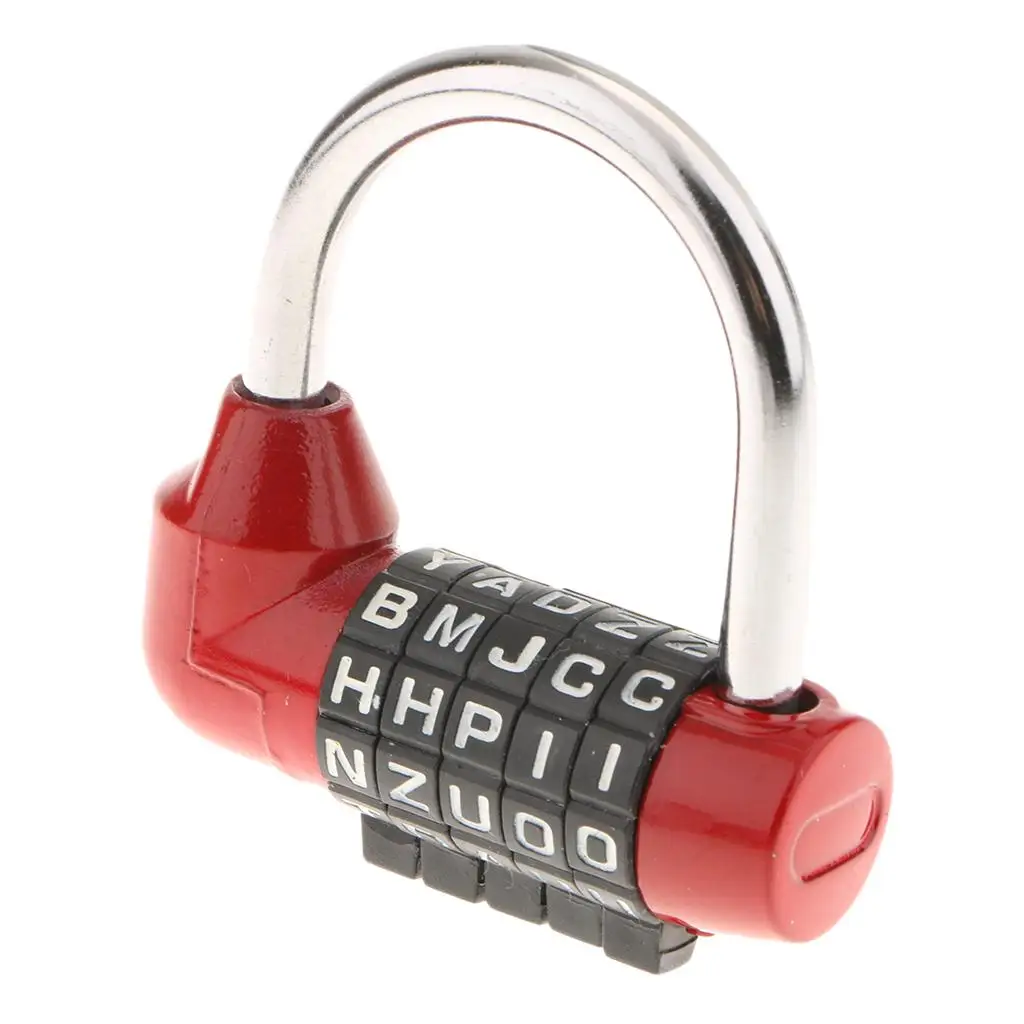 2x Digit Dial Combination Code 5 Letters Lock Padlock Suitcase Luggage Pad Lock