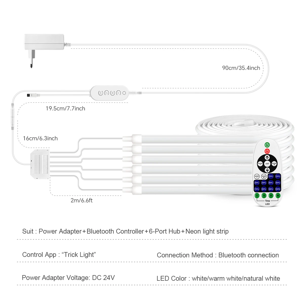 RF Remoter Controller Dimmable Neon LED Cabinet Lights COB Strip Kitchen Shelf Pantry Showcase Bedroom Closet Backlight Lamp 24V