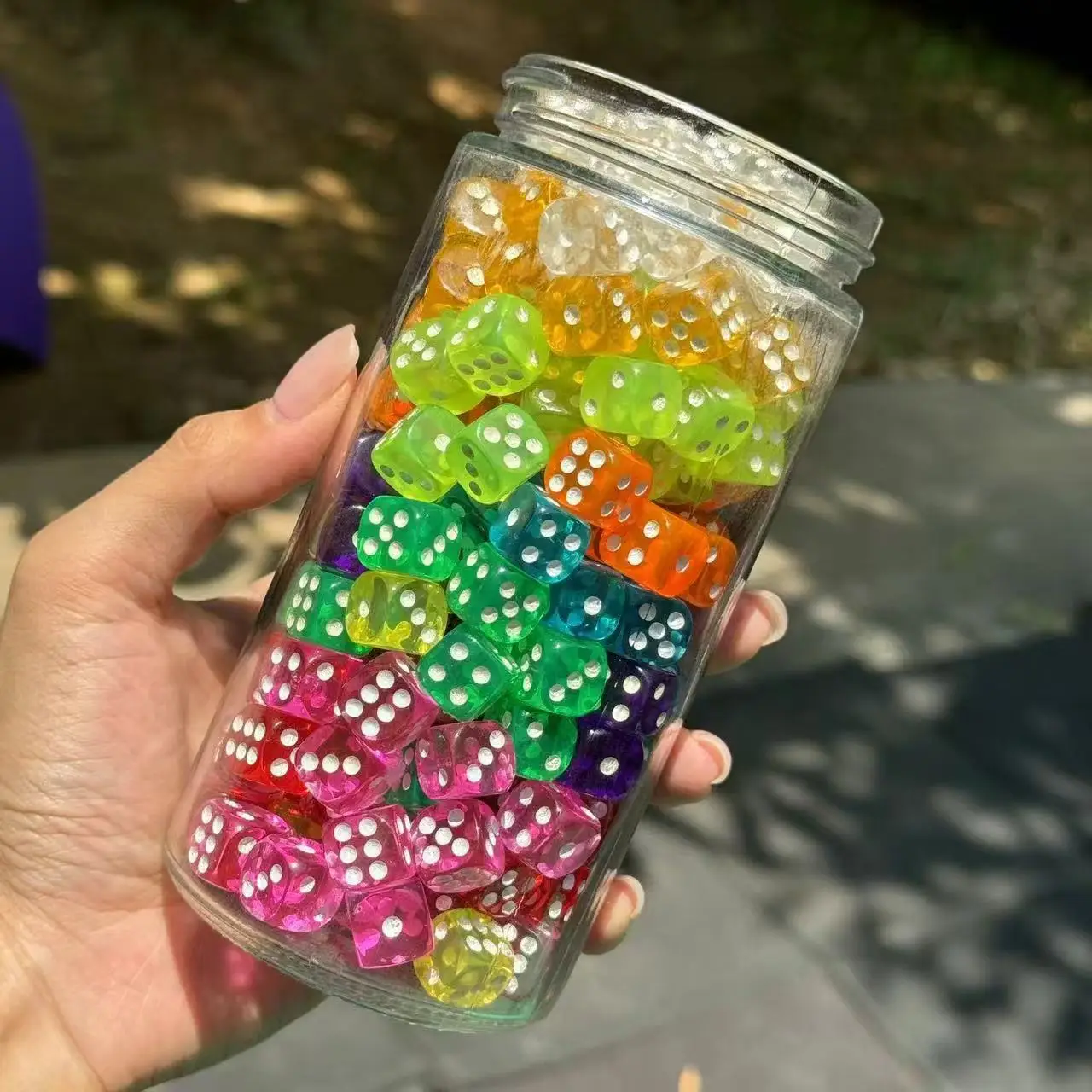 Petits dés colorés transparents à 6 faces, coins arrondis en acrylique, pour jeux de société familiaux, 12mm, 20 pièces/ensemble