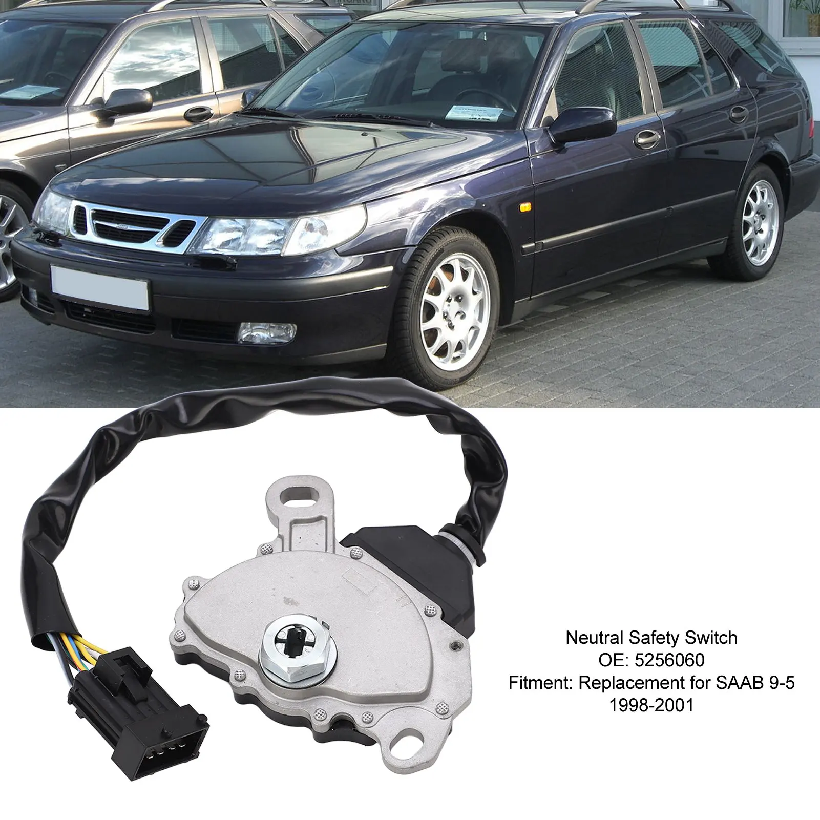 Neutral Position Switch Neutral Safety Switch High Performance Metal Construction 5256060 Replacement for SAAB 9‑5 1998‑2001