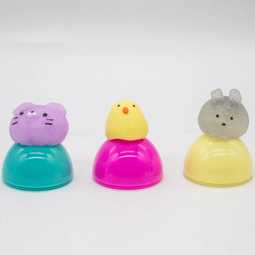Moj Moj Squeeze Gashapon Capsule Toys Stress Relief Soft Rubber Chicks Rabbits Cats Fidget Eggs Cute Animal Children Gifts