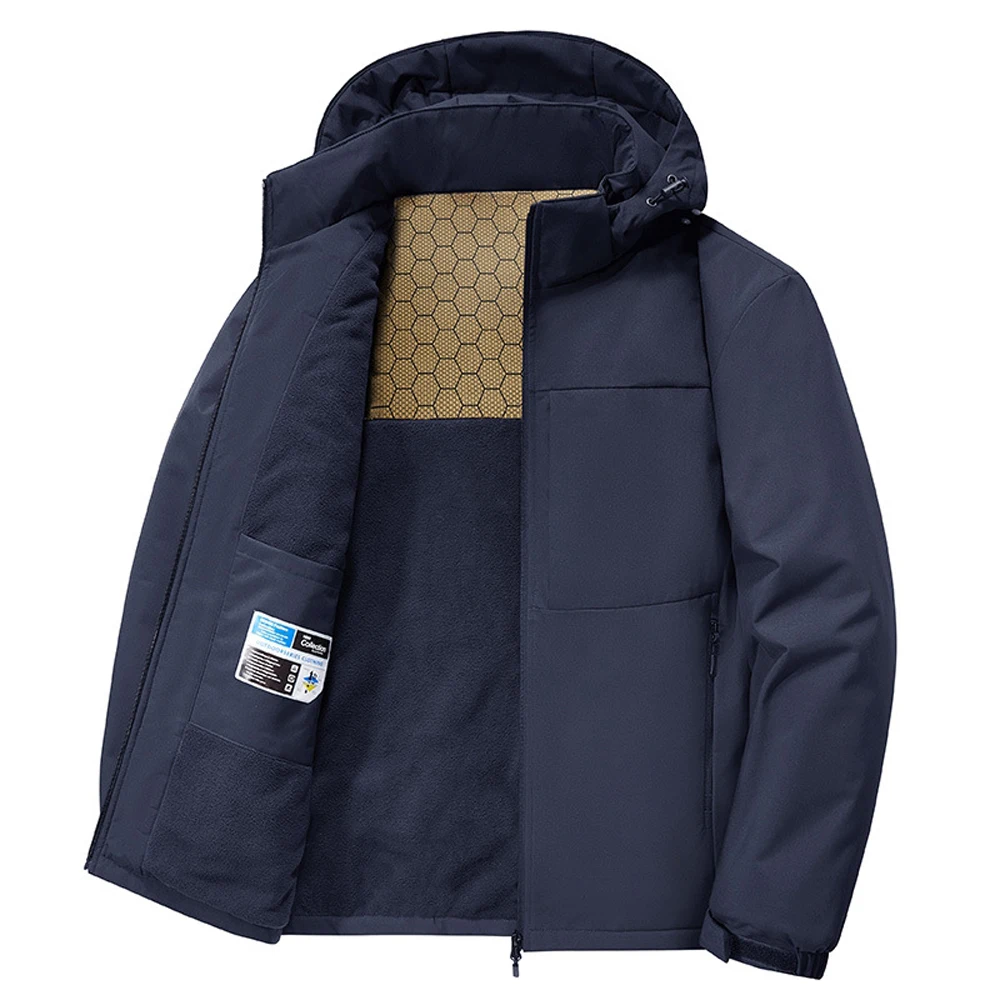 Winter Men's Warm Cargo Hooded Parkas Coats Outdoor Men Windbreaker Waterproof Coats Classic Men Thermal Workwear Padded Jackets