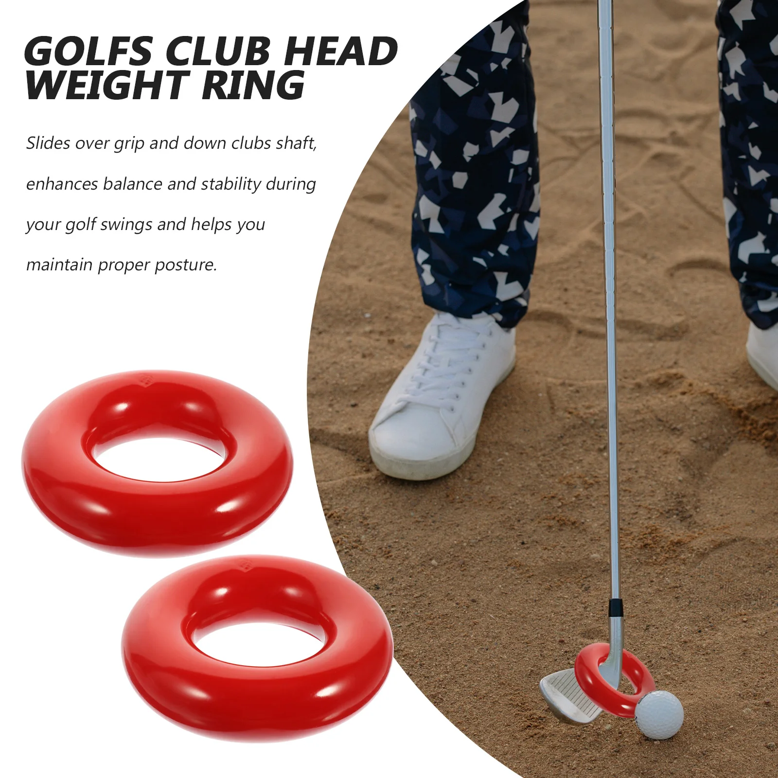 

3pcs Practice Equipment Iron Golfing Weighted Ring Golf Training Tool For Swing Power Enhancement Trajectory Control Durable