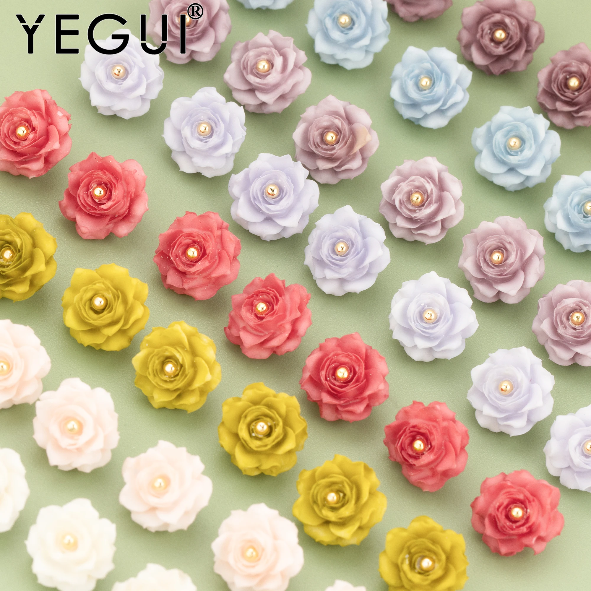 

YEGUI, 20 шт./лот, MH83, ювелирные аксессуары, декоративные принадлежности, позолота 18 карат, цветок из смолы, ручная работа, подвески «сделай сам», изготовление ювелирных изделий