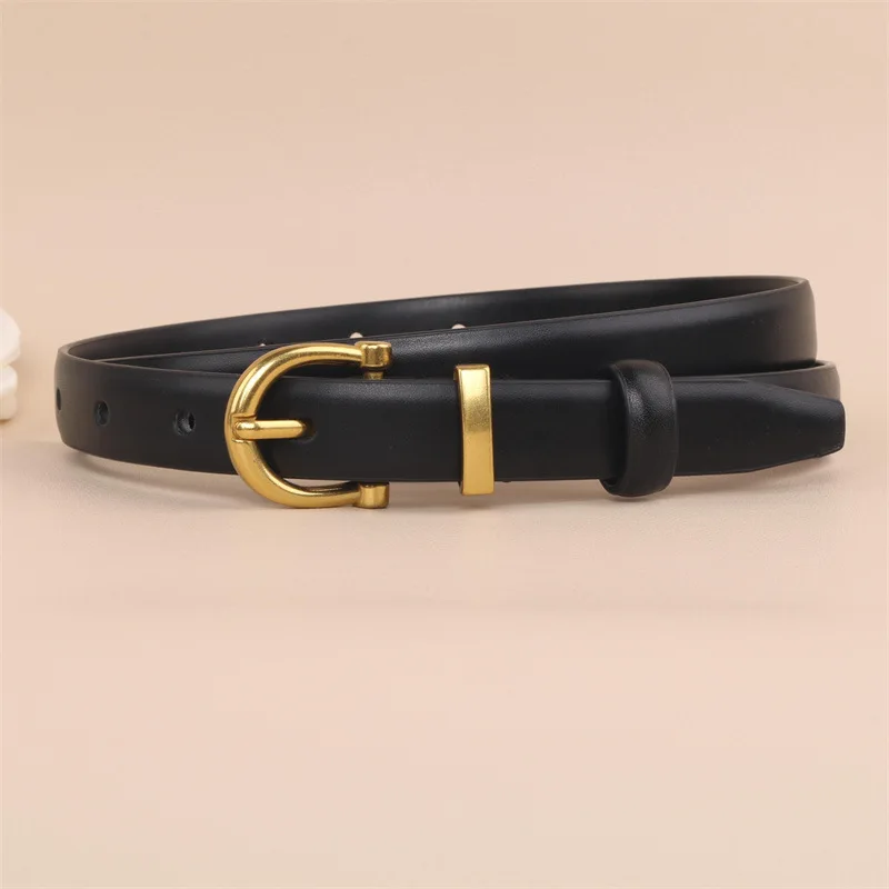 ALA Rising|L2421 H Belt Genuine Leather Vintage Simple Style 2cm Slim Belts For Women All Match Jeans