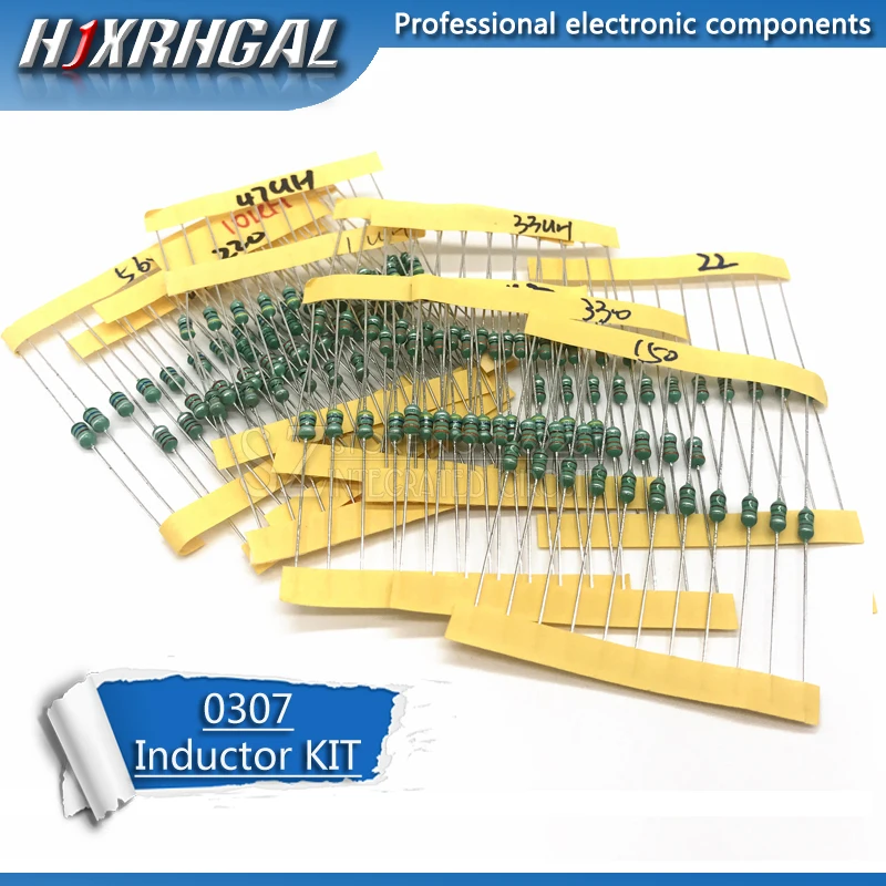 12valuesX10pcs=120pcs 0307 1/4W 0.25W inductor 1uH-1MH component sample Assorted kit new and hjxrhgal