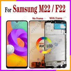 LCD For Samsung Galaxy M22 F22 4G LCD With Frame SM-M225FV SM-E225F/DS Screen Touch Digitizer Assembly M225 E225 Replacement