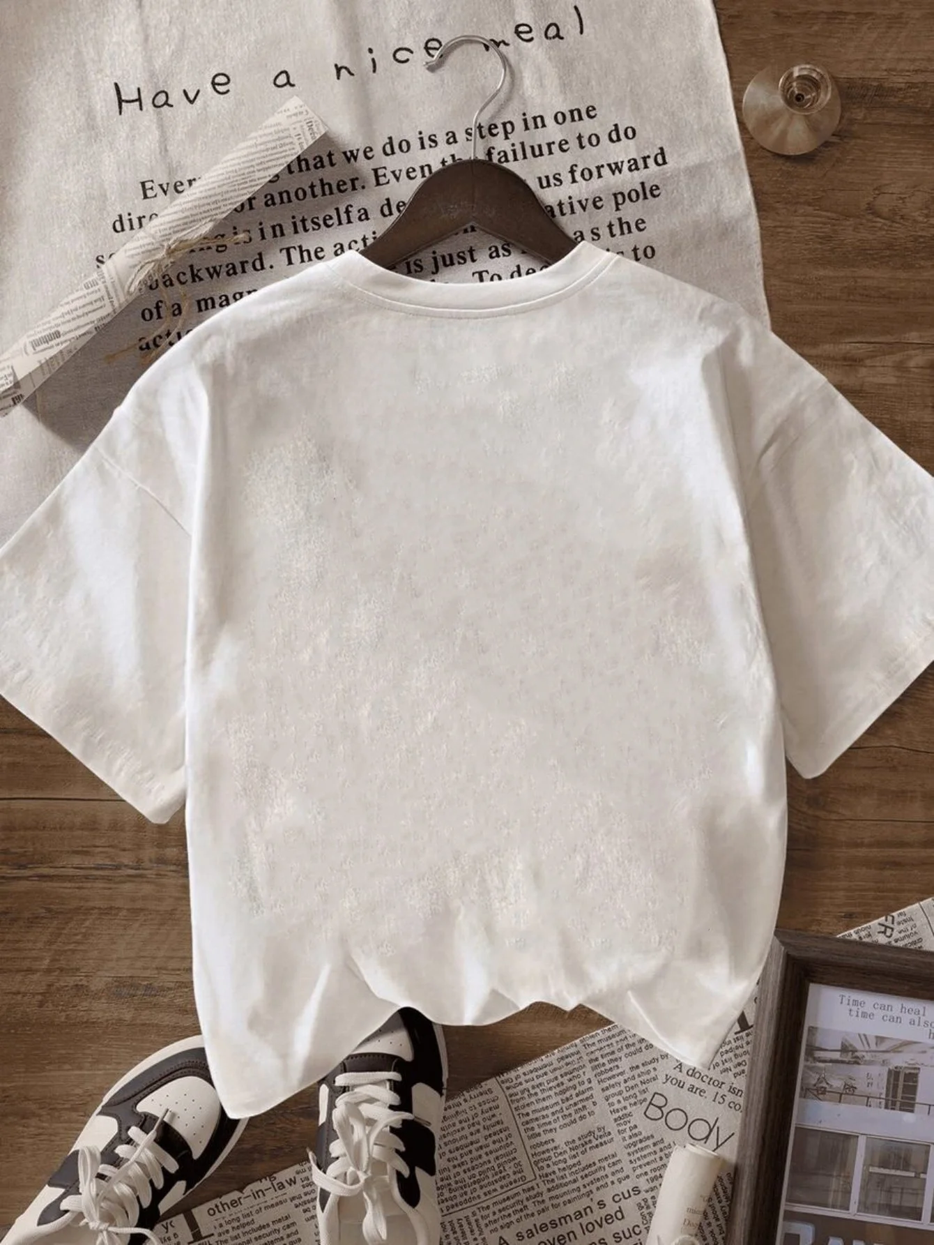 Fashion Women T Shirt White Front Print Tropical Icons and Text Comfortable Casual Summer Wear