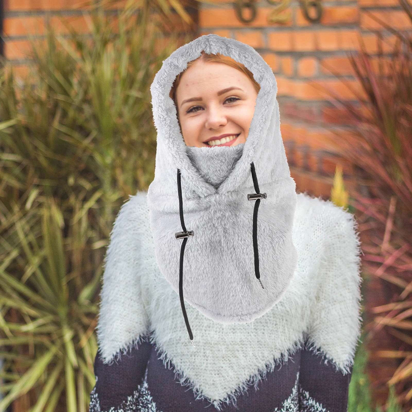 

Winter Outdoor Cycling Hat Windproof Warm Fleece Hood Neck Mask Anti Cold Riding Guard Practical