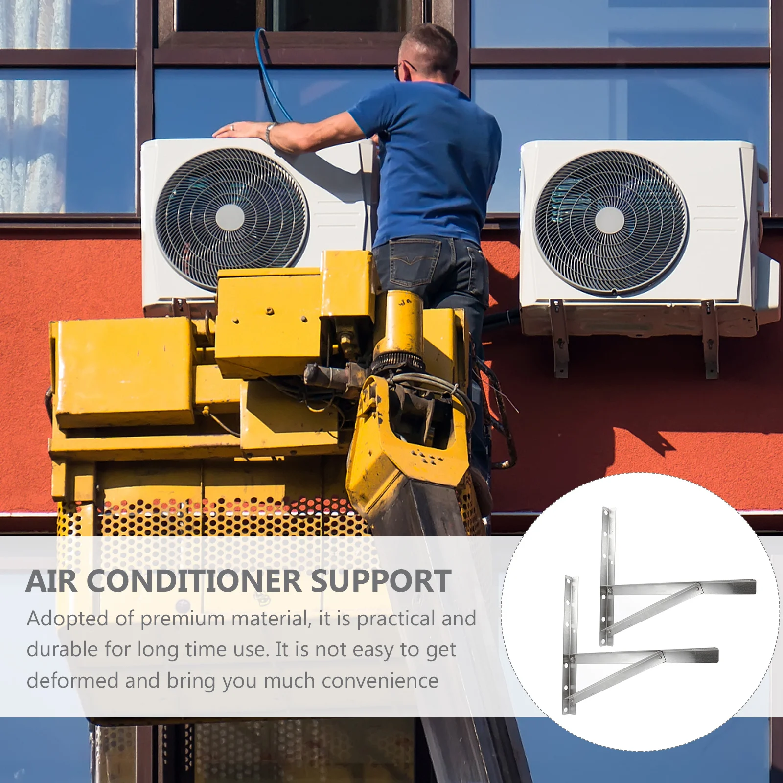 

2Pcs Folding Window Air Conditioner Support Bracket Stainless Steel Triangle Rack Reinforced Corrosion Resistant Easy Install