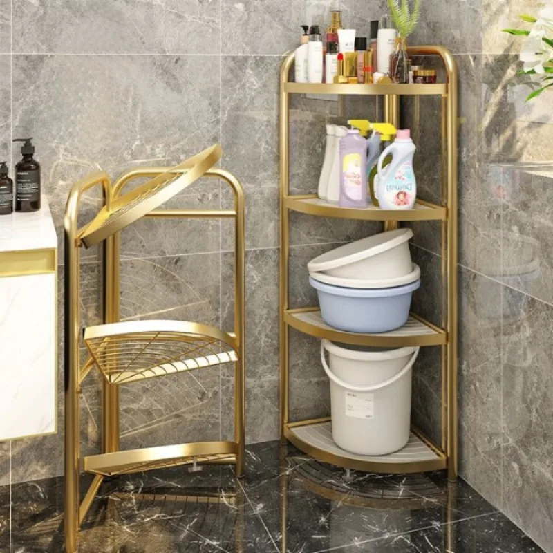 

Toilet rack bathroom triangle floor toilet bathroom household installation-free folding storage