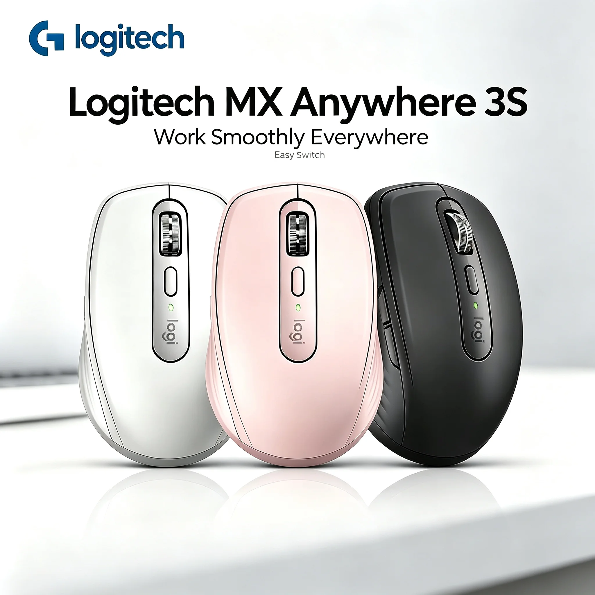 Logitech MX Anywhere 3S Bluetooth Mouse, Precision Tracking, Quiet Click, Travel Friendly Mice for Windows Mac Chrome