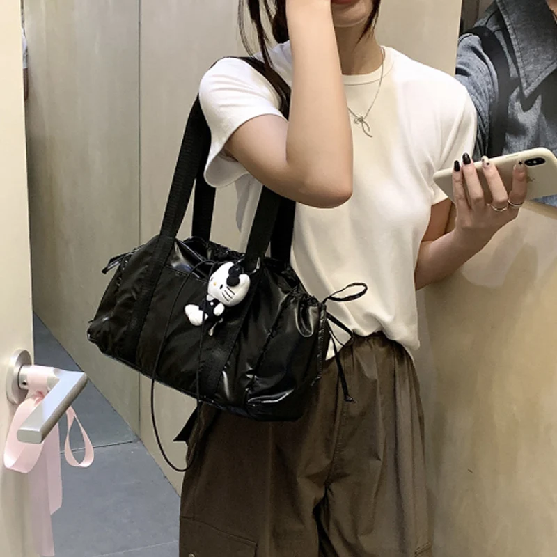

New fashionable nylon cloth waterproof sailor bag large capacity travel bag single shoulder tote bag
