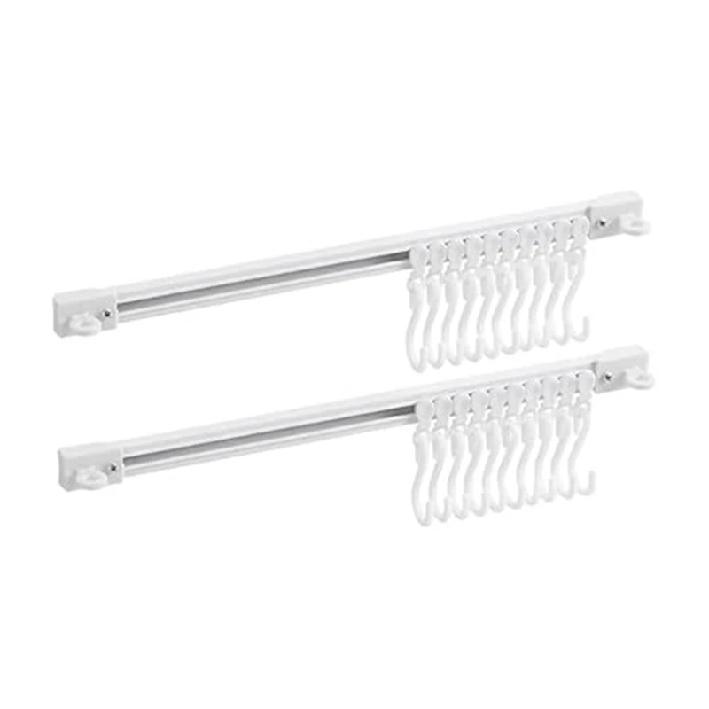 

Multifunctional Slide Rail Hook, Adhesive Wall Hooks Rack, Space Saving Utensil Rack No Drilling Wall Mount Accessory