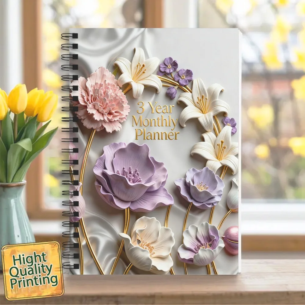 A5 مخطط شهري التقويم 100 صفحة غطاء مشهد 3 سنوات مخطط الانضباط الذاتي كفاءة مذكرات الكتابة مجلة السفر #1